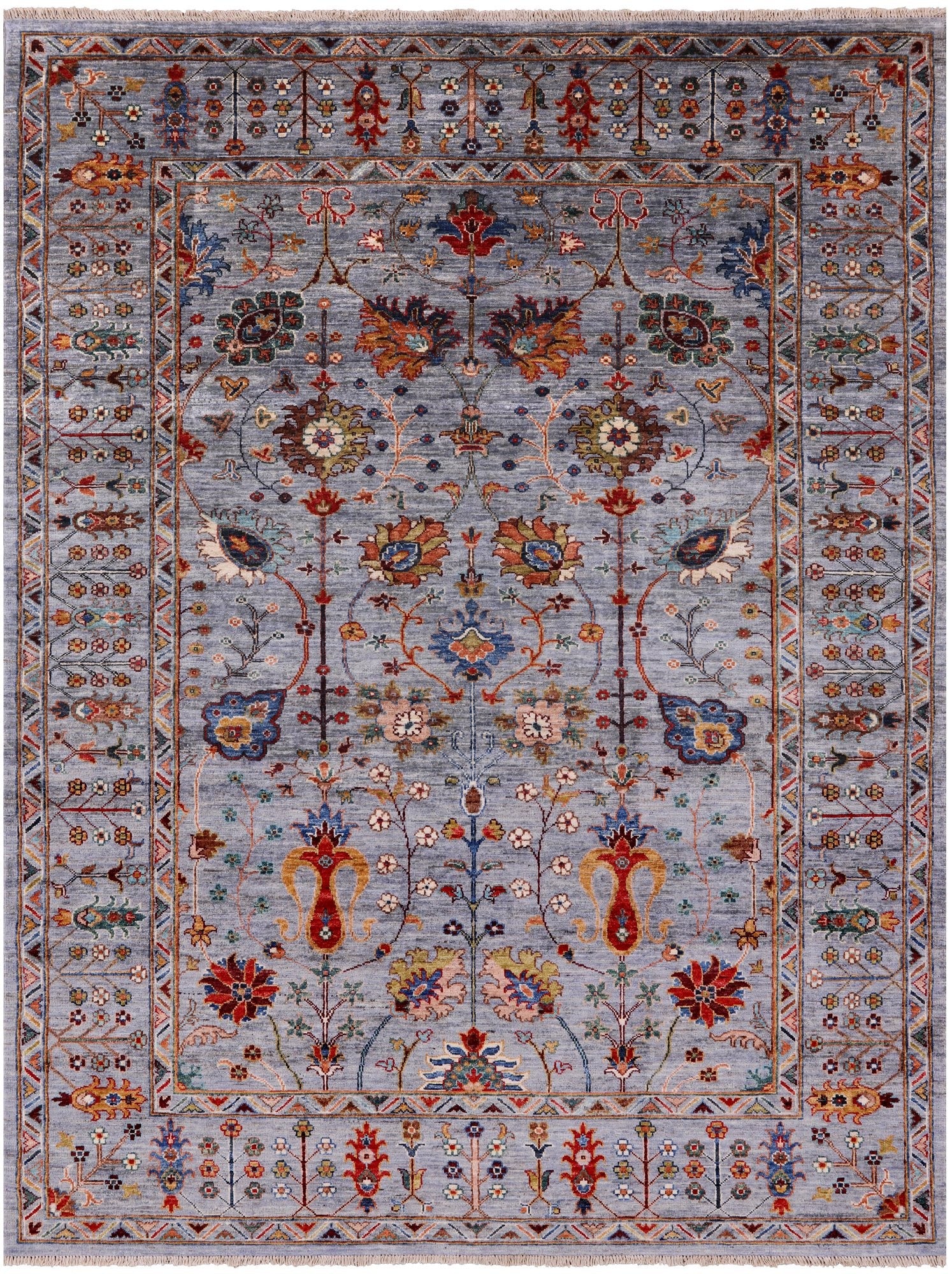 Peshawar Hand Knotted Wool Rug - 5' 9" X 7' 9" - Golden Nile