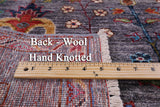 Grey Peshawar Hand Knotted Wool Rug - 4' 2" X 6' 0" - Golden Nile