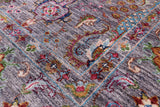 Grey Peshawar Hand Knotted Wool Rug - 5' 6" X 8' 2" - Golden Nile