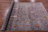 Grey Peshawar Hand Knotted Wool Rug - 5' 6" X 8' 2" - Golden Nile