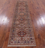 Super Kazak Hand Knotted Wool Runner Rug - 2' 7" X 9' 11" - Golden Nile