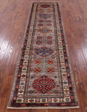 Super Kazak Handmade Wool Runner Rug - 2' 10" X 10' 5" - Golden Nile
