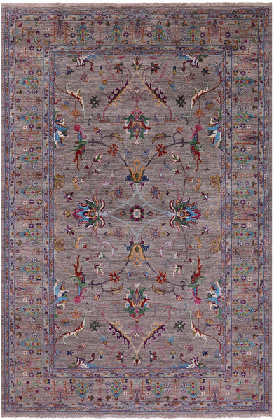 Peshawar Hand Knotted Wool Rug - 6' 7" X 10' 0" - Golden Nile