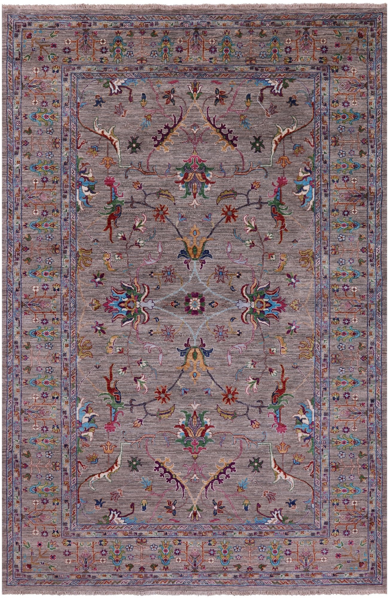 Peshawar Hand Knotted Wool Rug - 6' 7" X 10' 0" - Golden Nile