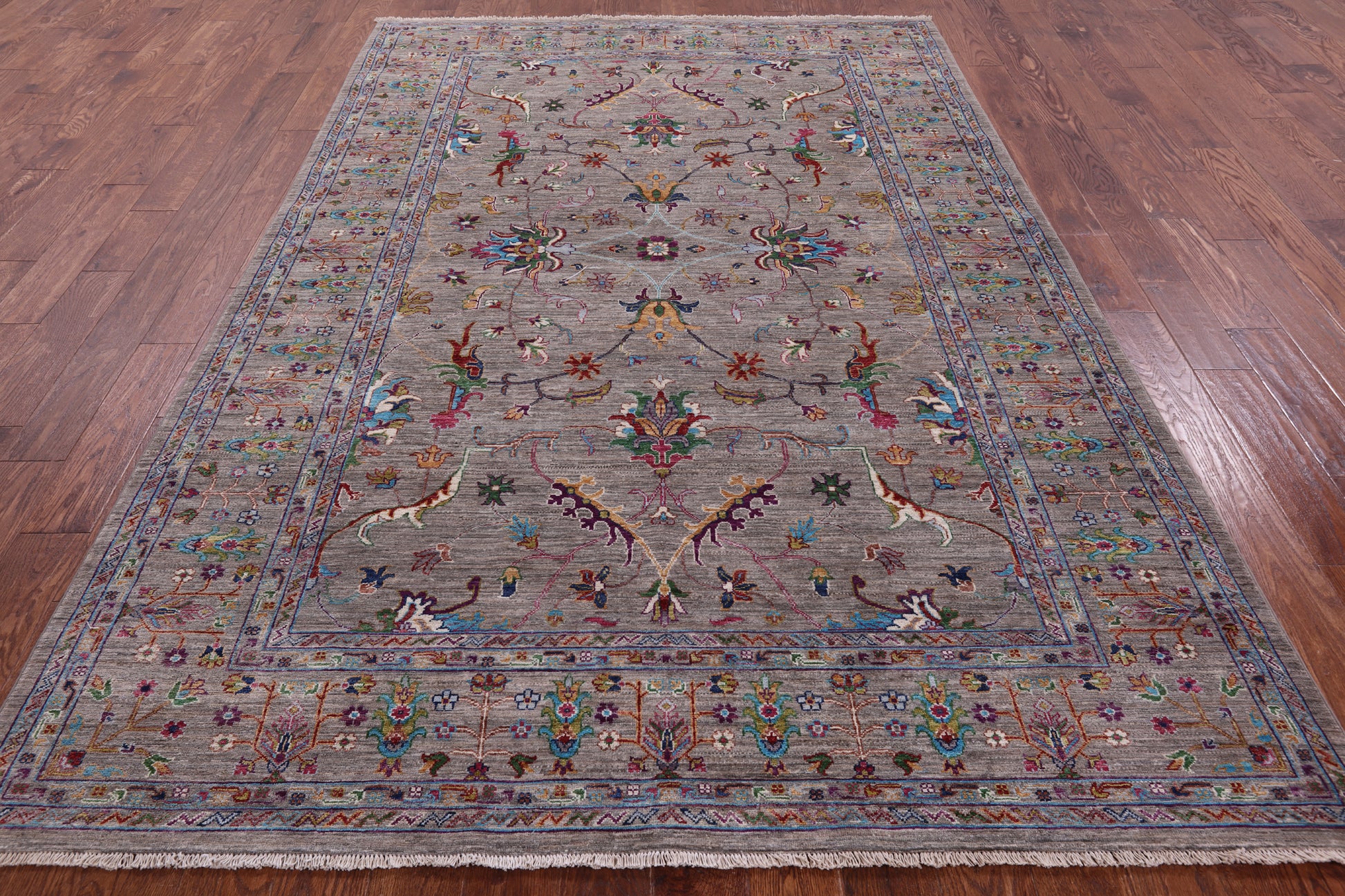 Peshawar Hand Knotted Wool Rug - 6' 7" X 10' 0" - Golden Nile