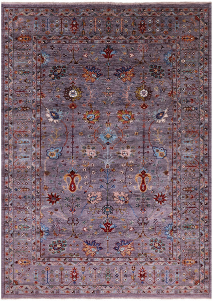 Peshawar Hand Knotted Wool Rug - 6' 9" X 9' 9" - Golden Nile