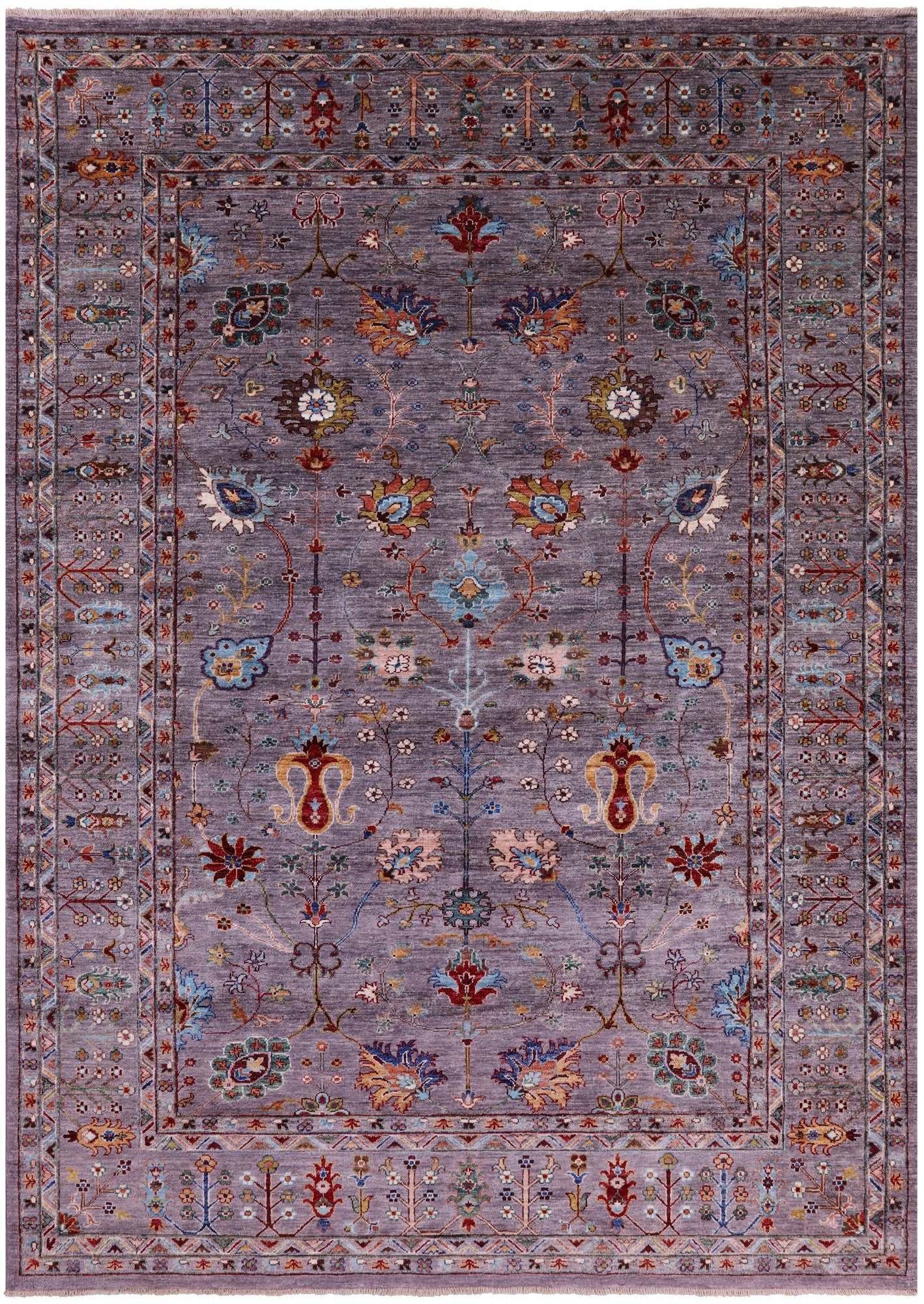 Peshawar Hand Knotted Wool Rug - 6' 9" X 9' 9" - Golden Nile
