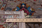 Peshawar Hand Knotted Wool Rug - 8' 0" X 9' 4" - Golden Nile