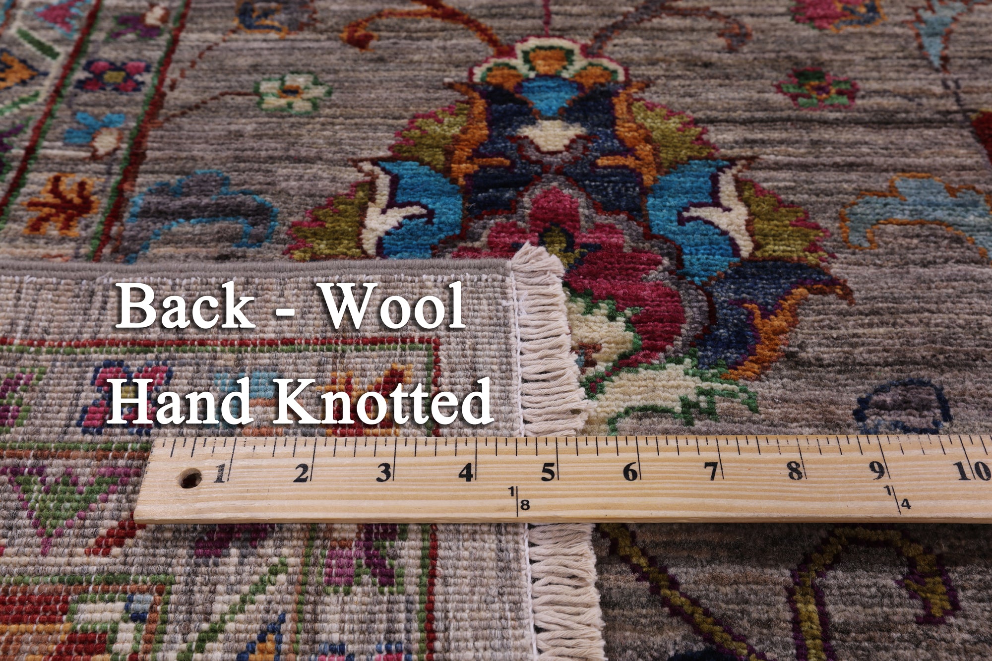 Peshawar Hand Knotted Wool Rug - 8' 0" X 9' 4" - Golden Nile