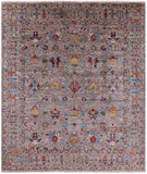 Peshawar Hand Knotted Wool Rug - 8' 0" X 9' 4" - Golden Nile