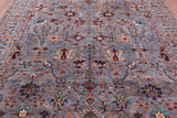 Grey Peshawar Handmade Wool Rug - 8' 4" X 9' 7" - Golden Nile