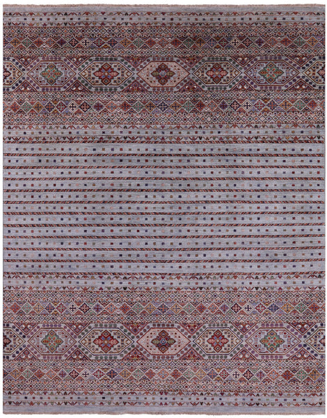 Khorjin Persian Gabbeh Hand Knotted Wool Rug - 7' 11" X 10' 5" - Golden Nile