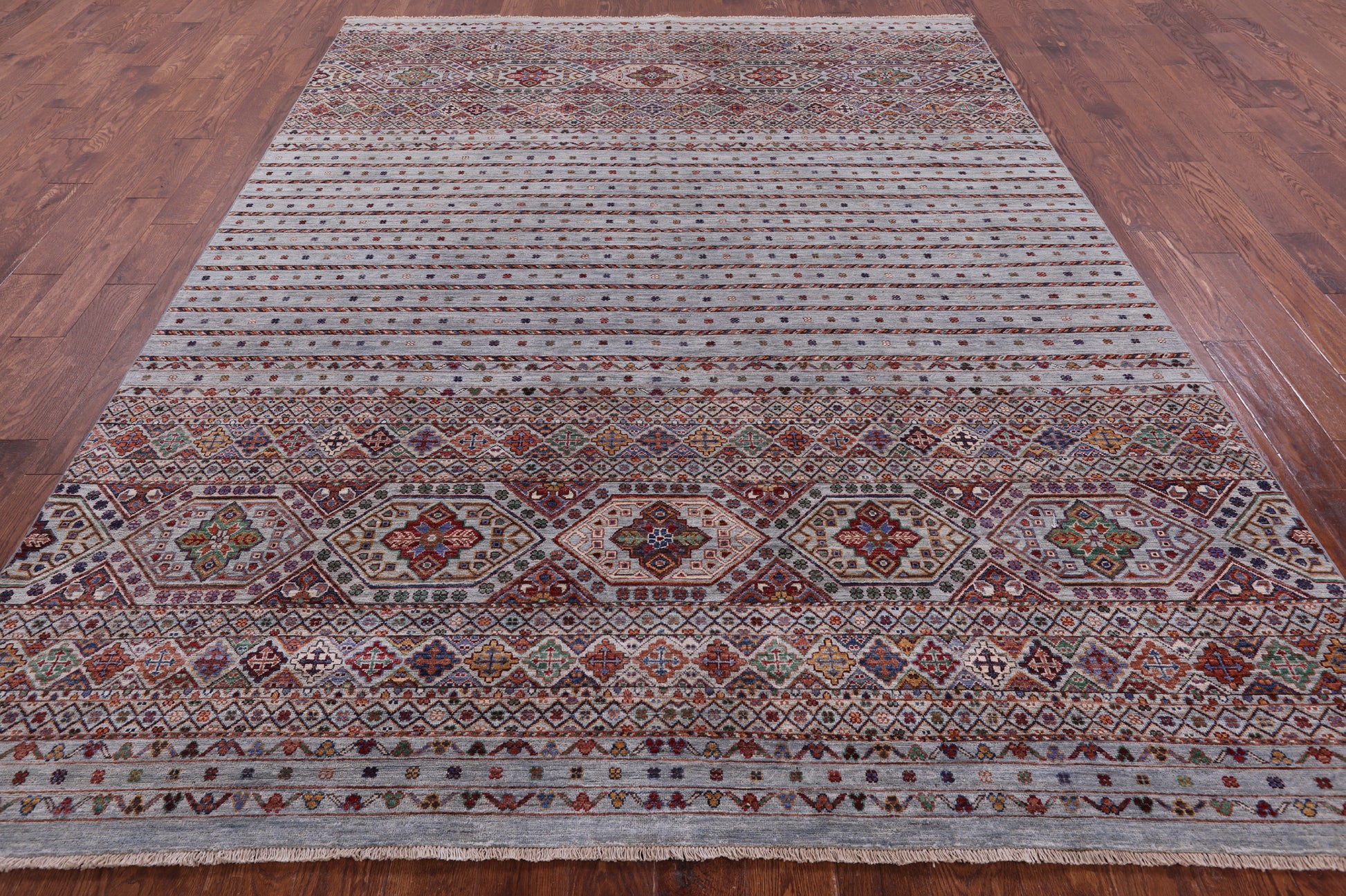 Khorjin Persian Gabbeh Hand Knotted Wool Rug - 7' 11" X 10' 5" - Golden Nile
