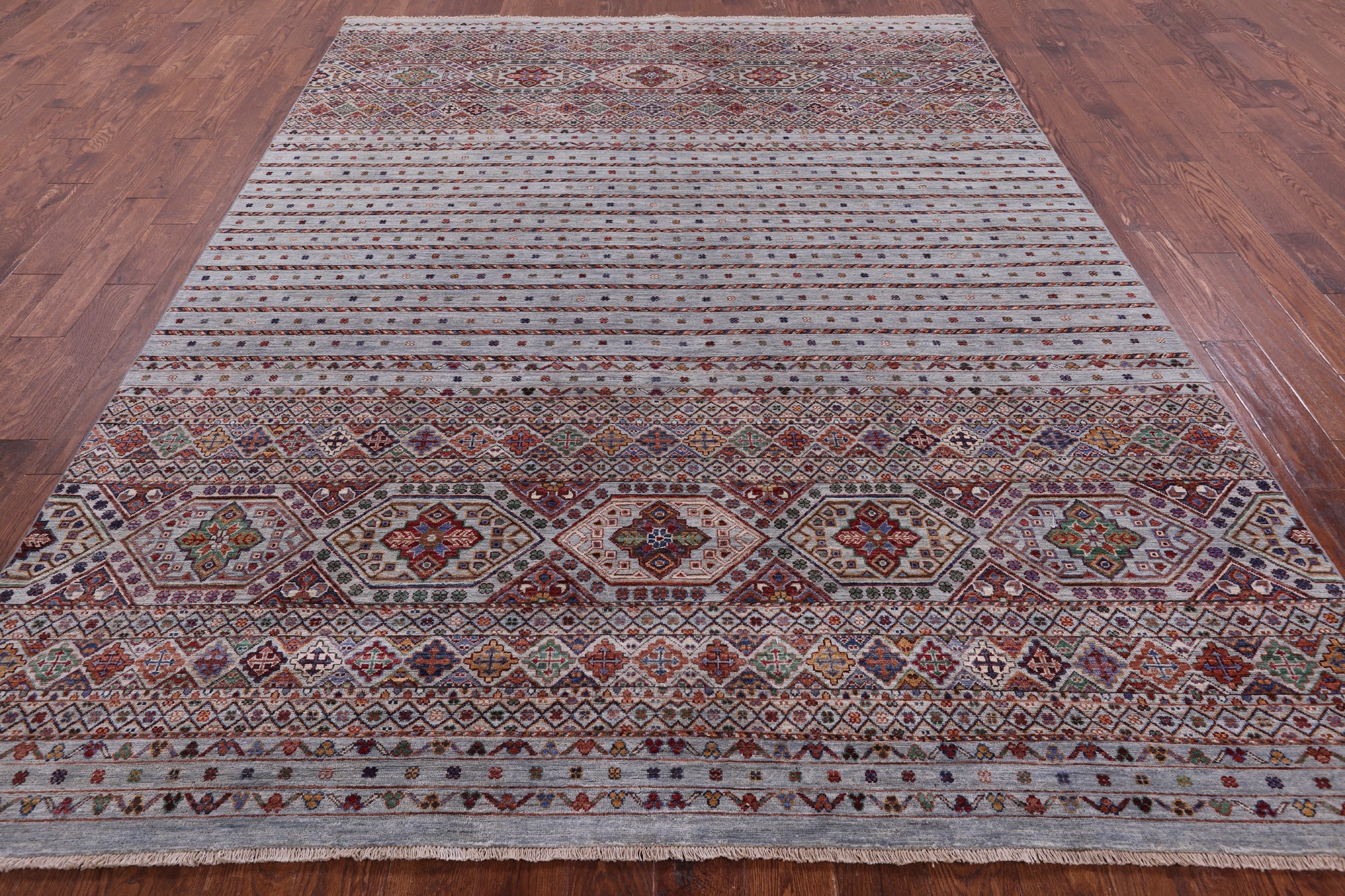 Khorjin Persian Gabbeh Hand Knotted Wool Rug - 7' 11" X 10' 5" - Golden Nile