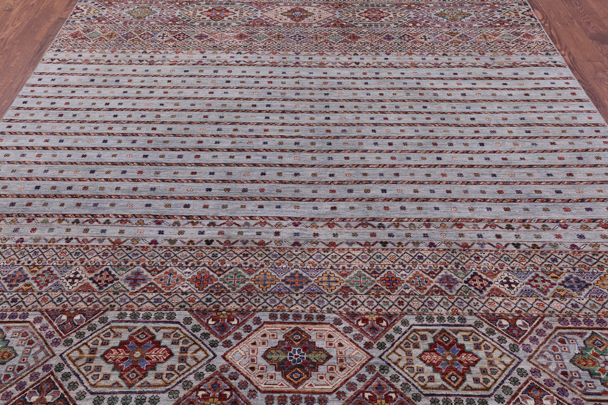 Khorjin Persian Gabbeh Hand Knotted Wool Rug - 7' 11" X 10' 5" - Golden Nile