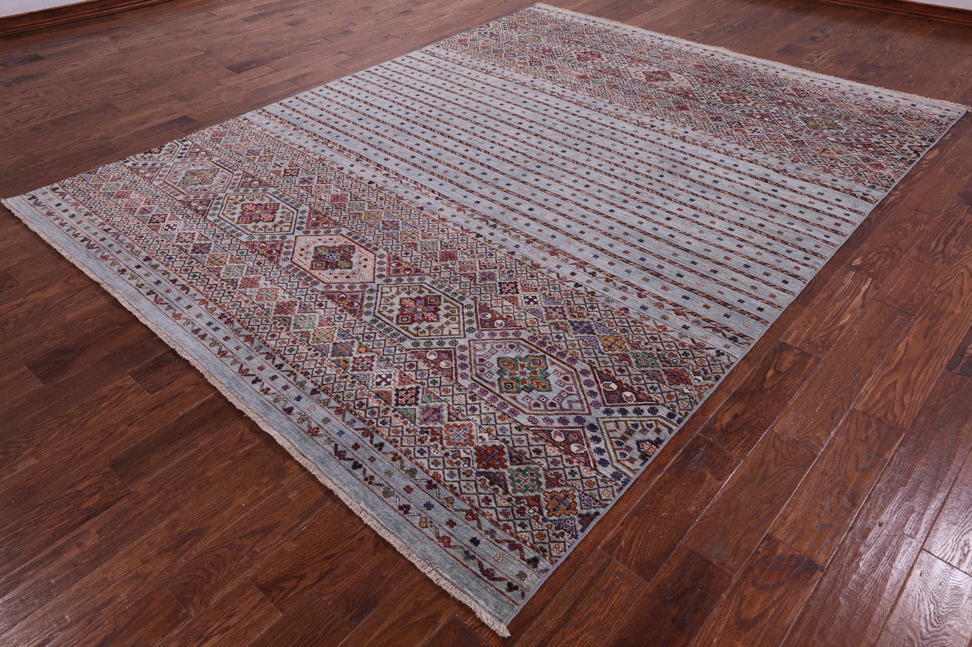 Khorjin Persian Gabbeh Hand Knotted Wool Rug - 7' 11" X 10' 5" - Golden Nile