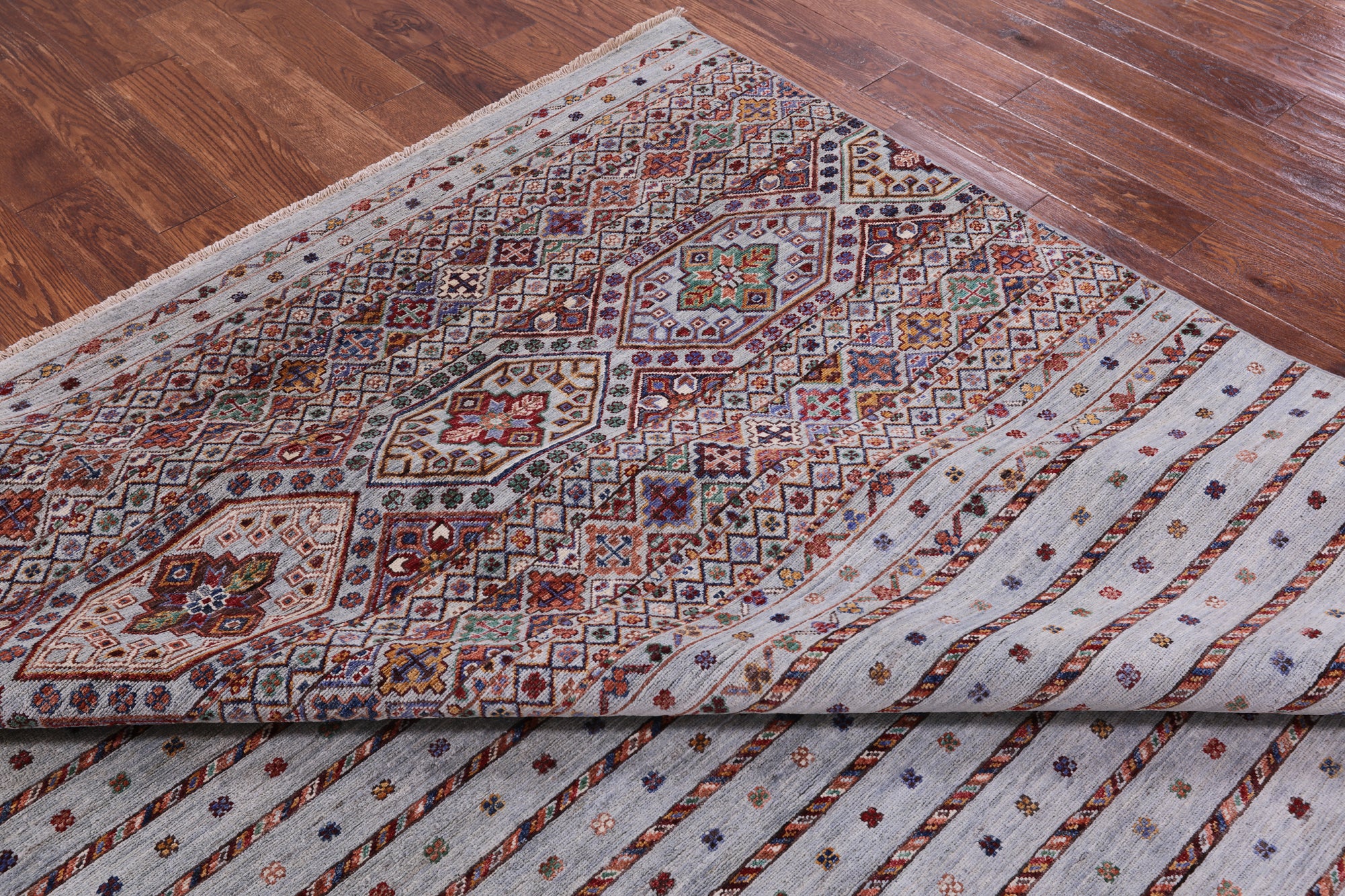 Khorjin Persian Gabbeh Hand Knotted Wool Rug - 7' 11" X 10' 5" - Golden Nile