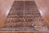 Khorjin Persian Gabbeh Handmade Wool Rug - 6' 11" X 9' 9" - Golden Nile
