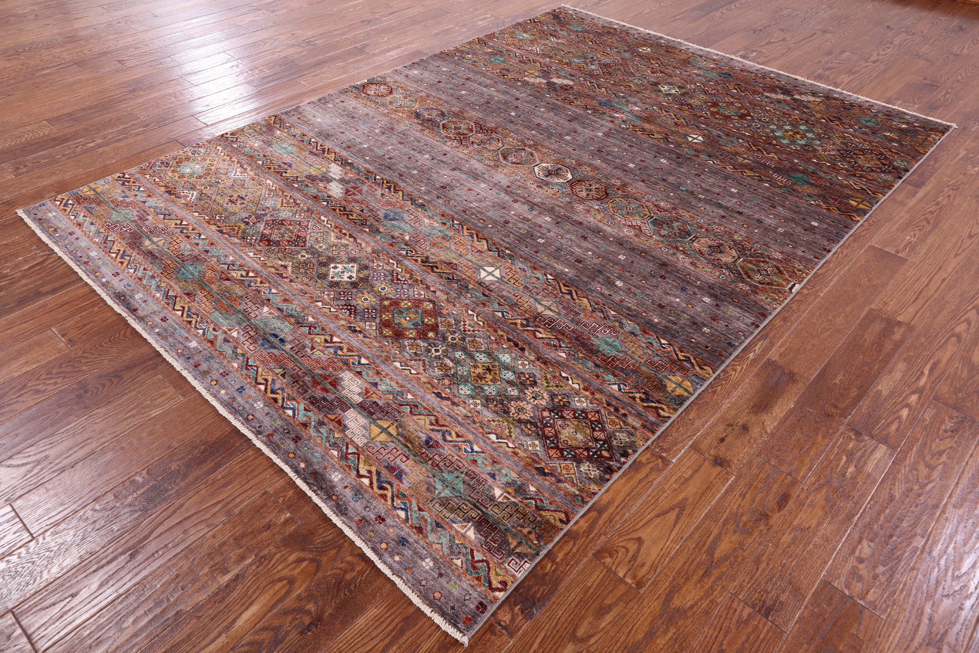 Khorjin Persian Gabbeh Handmade Wool Rug - 6' 11" X 9' 9" - Golden Nile