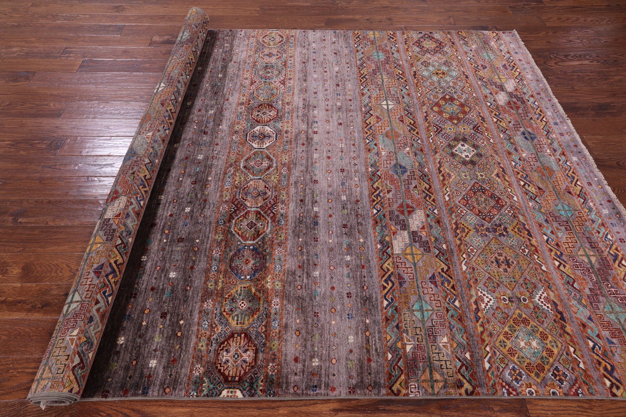 Khorjin Persian Gabbeh Handmade Wool Rug - 6' 11" X 9' 9" - Golden Nile