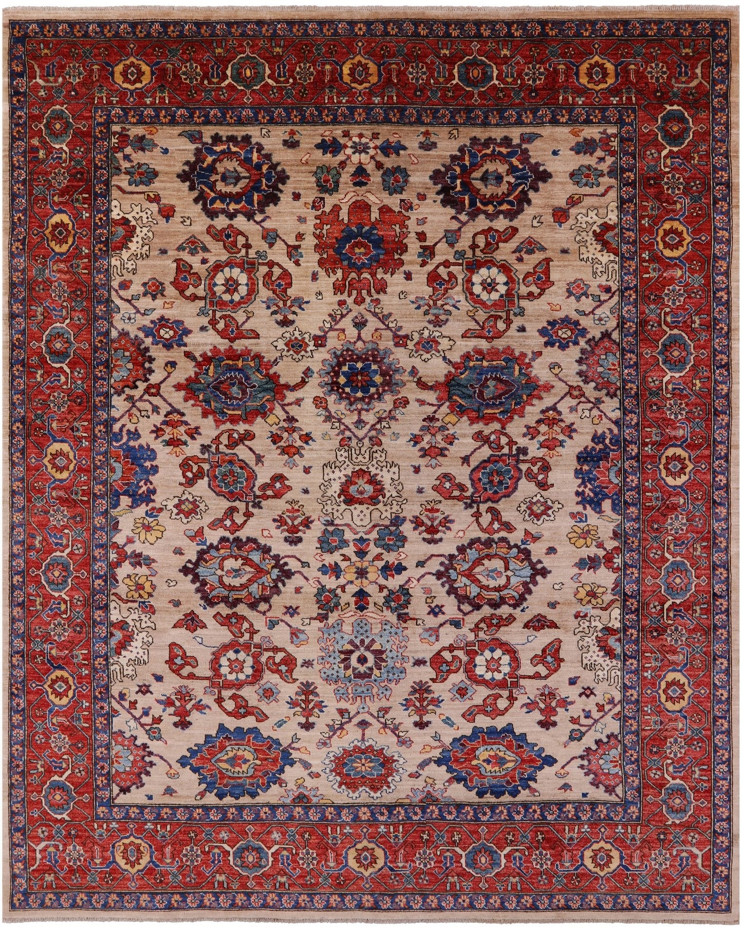 Persian Fine Serapi Hand Knotted Wool Rug - 8' 0" X 9' 8" - Golden Nile