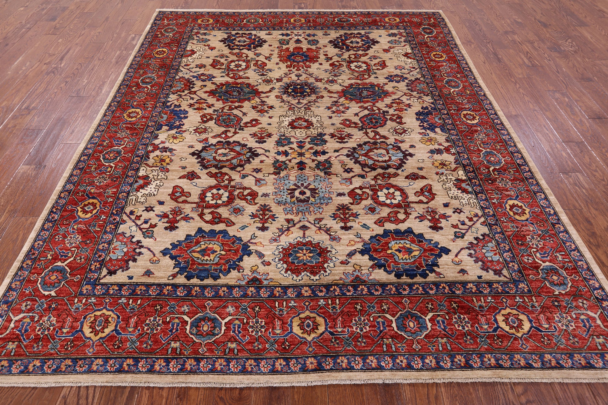 Persian Fine Serapi Hand Knotted Wool Rug - 8' 0" X 9' 8" - Golden Nile