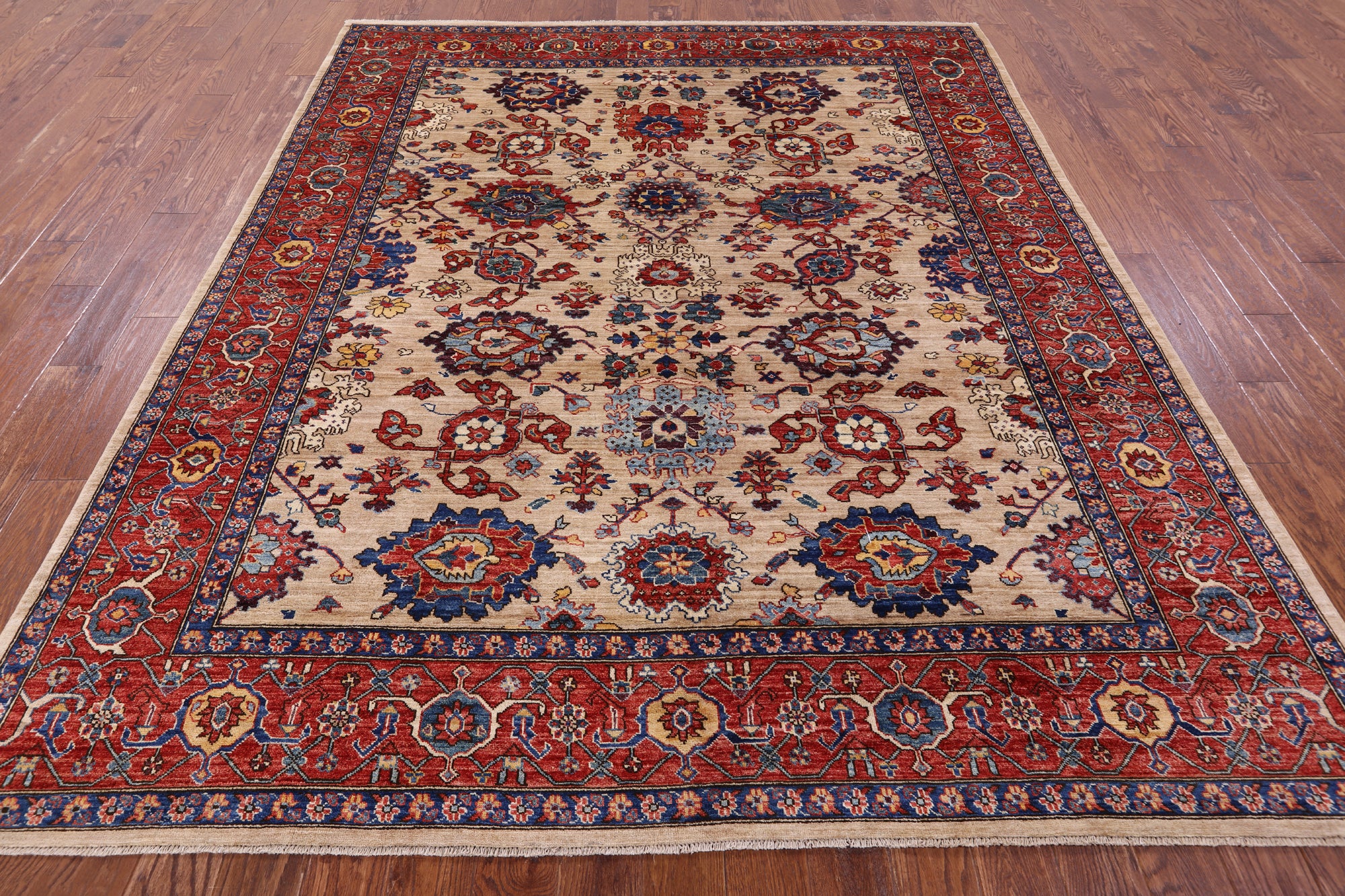 Persian Fine Serapi Hand Knotted Wool Rug - 8' 0" X 9' 8" - Golden Nile