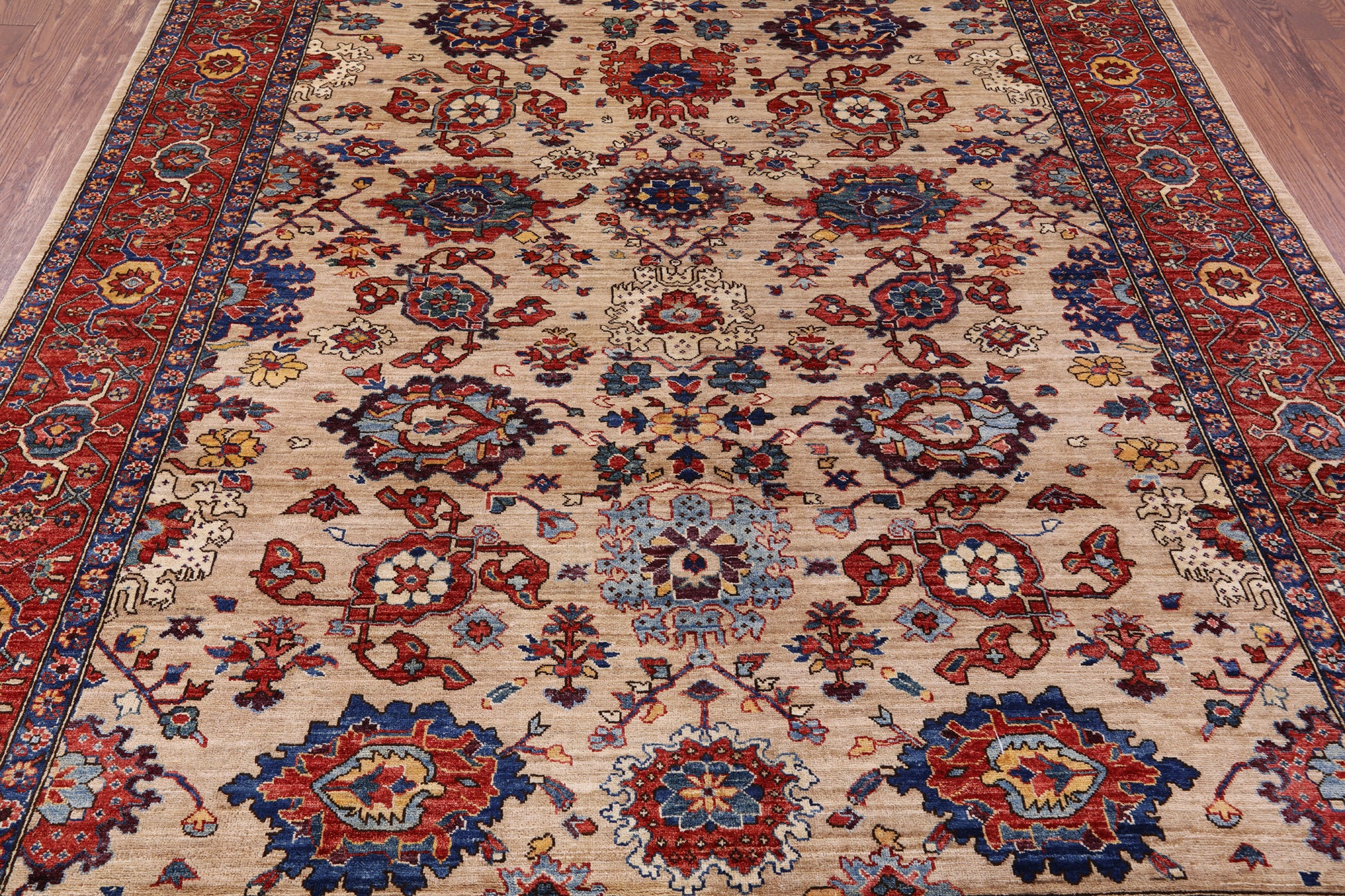 Persian Fine Serapi Hand Knotted Wool Rug - 8' 0" X 9' 8" - Golden Nile
