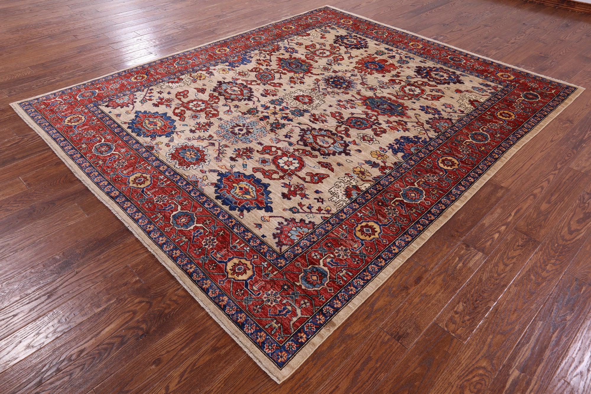 Persian Fine Serapi Hand Knotted Wool Rug - 8' 0" X 9' 8" - Golden Nile