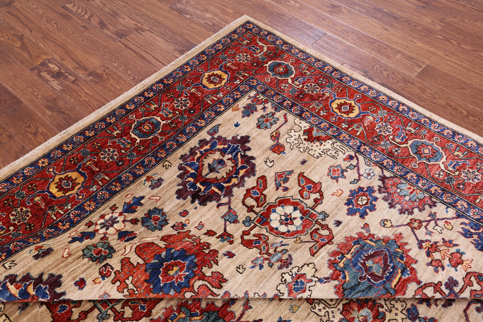 Persian Fine Serapi Hand Knotted Wool Rug - 8' 0" X 9' 8" - Golden Nile