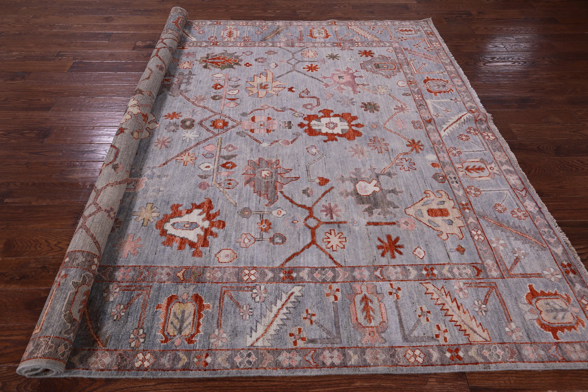 Turkish Oushak Handmade Wool Rug - 7' 10" X 9' 8" - Golden Nile