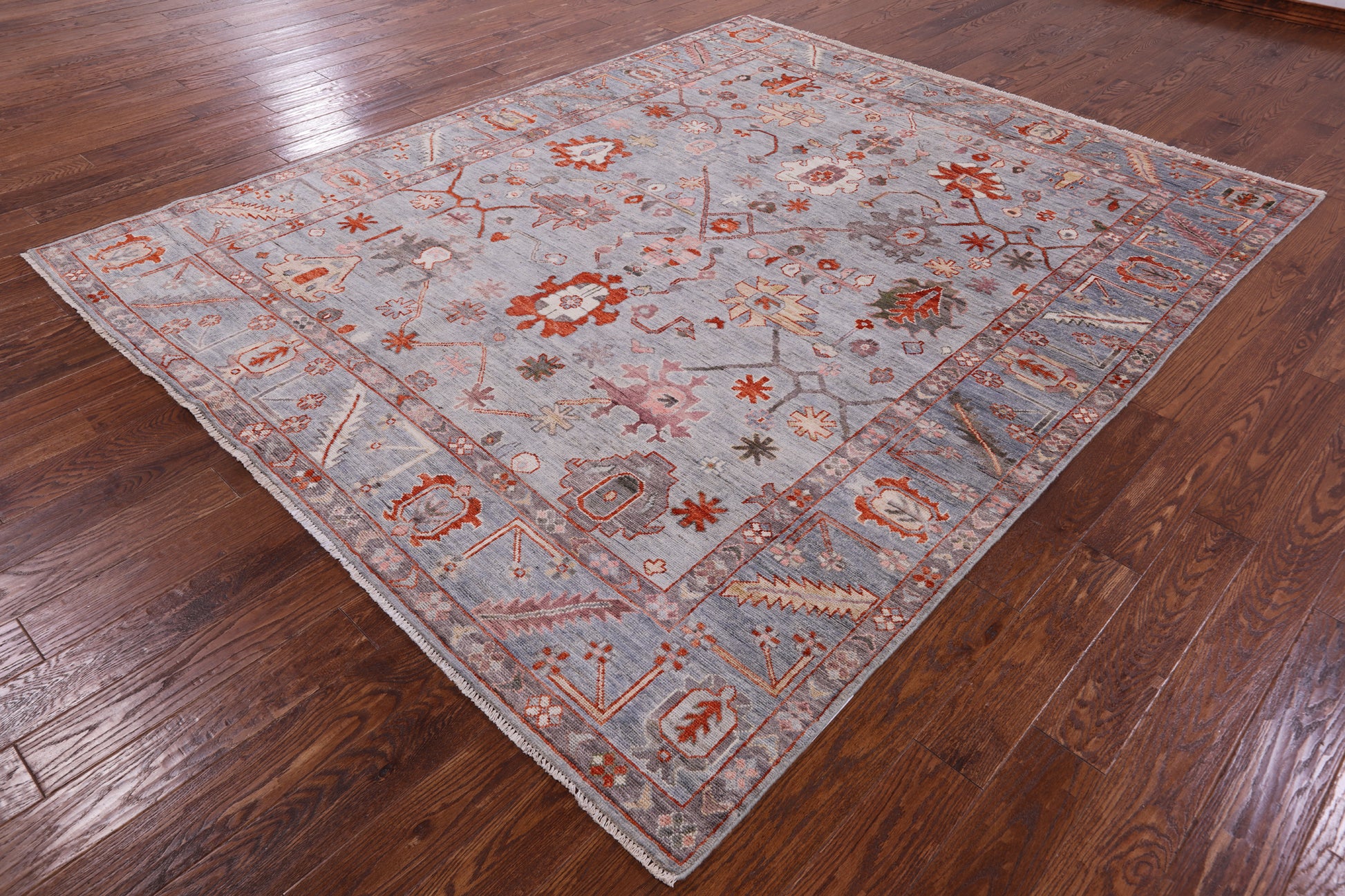 Turkish Oushak Handmade Wool Rug - 7' 10" X 9' 8" - Golden Nile
