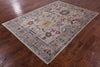 Grey Turkish Oushak Hand Knotted Wool Rug - 6' 0" X 8' 7" - Golden Nile