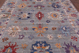 Grey Turkish Oushak Hand Knotted Wool Rug - 8' 11" X 11' 10" - Golden Nile