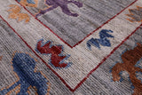 Grey Turkish Oushak Hand Knotted Wool Rug - 8' 11" X 11' 10" - Golden Nile