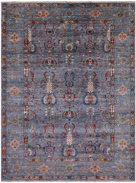 Peshawar Hand Knotted Wool Rug - 5' 10" X 7' 10" - Golden Nile