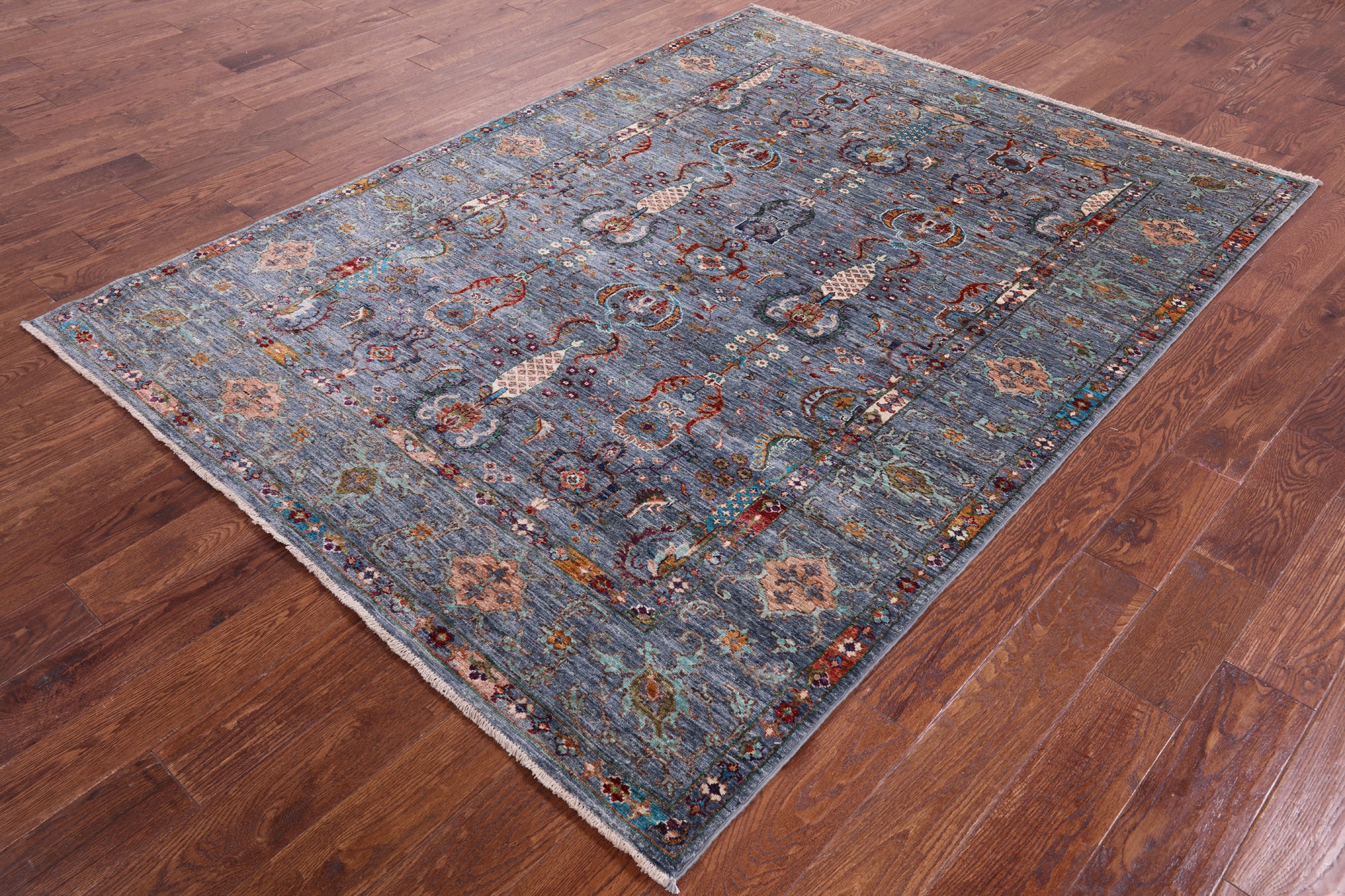 Peshawar Hand Knotted Wool Rug - 5' 10" X 7' 10" - Golden Nile