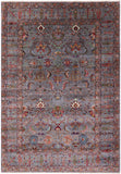 Grey Peshawar Hand Knotted Wool Rug - 5' 8" X 8' 0" - Golden Nile