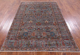 Grey Peshawar Hand Knotted Wool Rug - 5' 8" X 8' 0" - Golden Nile