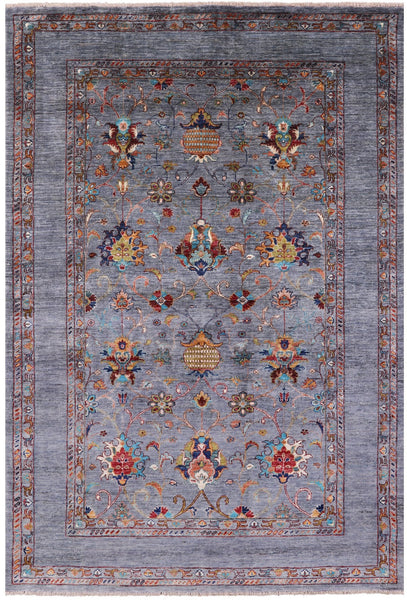 Peshawar Hand Knotted Wool Rug - 5' 6" X 8' 1" - Golden Nile