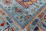 Blue Turkmen Ersari Hand Knotted Wool Rug - 5' 8" X 8' 2" - Golden Nile