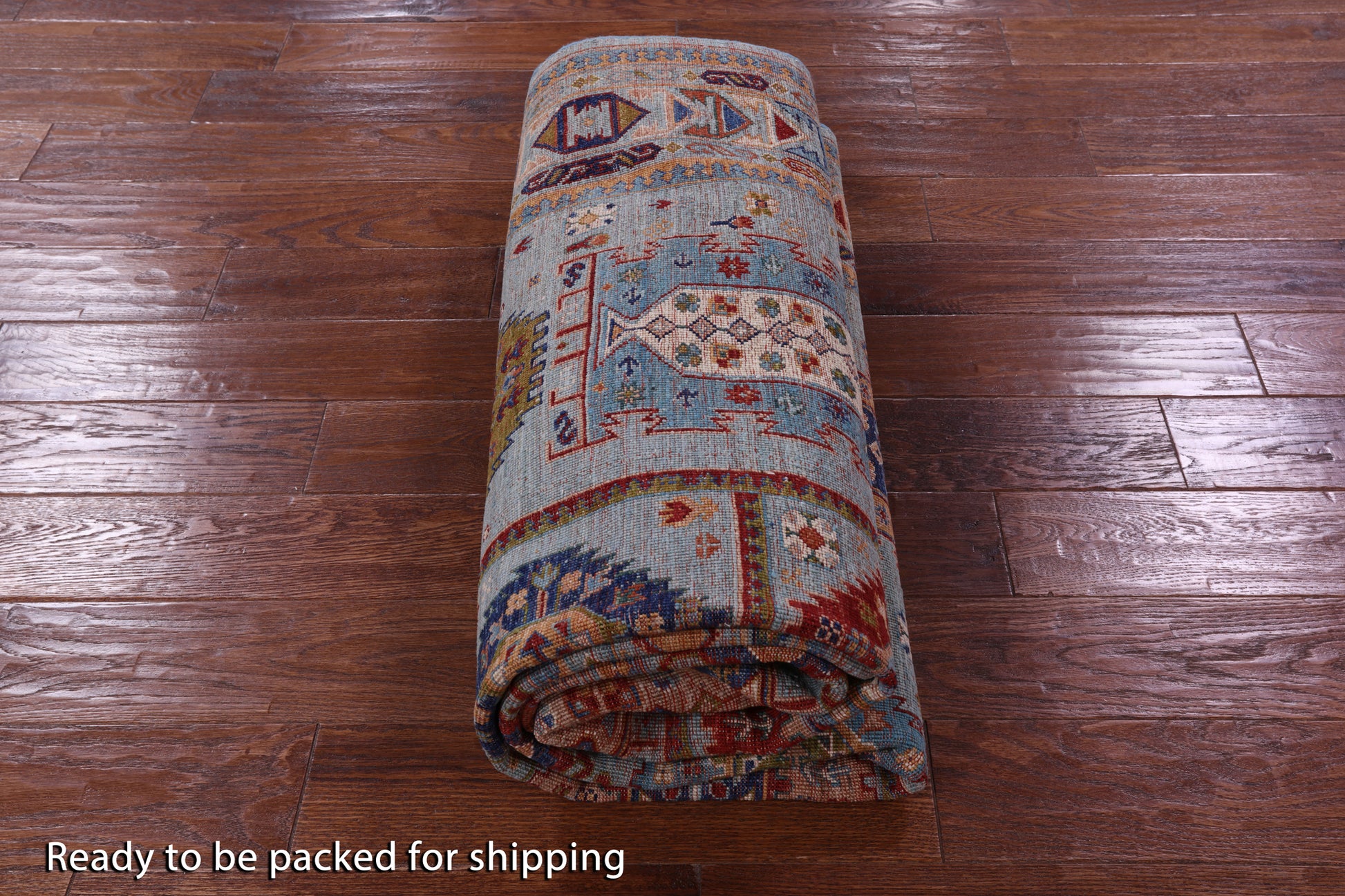 Blue Turkmen Ersari Hand Knotted Wool Rug - 5' 8" X 8' 2" - Golden Nile