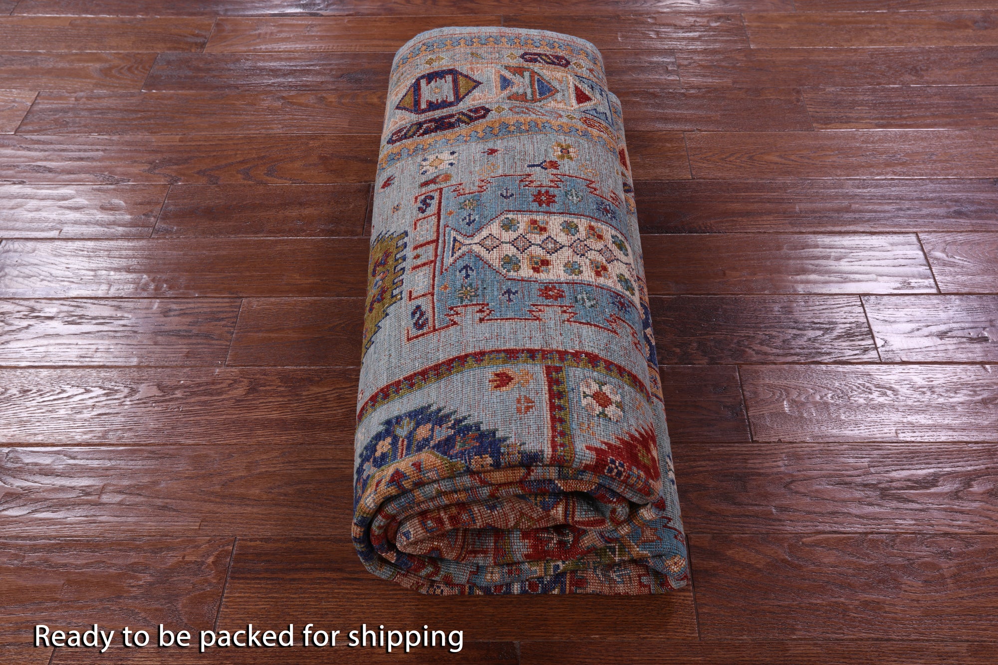 Blue Turkmen Ersari Hand Knotted Wool Rug - 5' 8" X 8' 2" - Golden Nile
