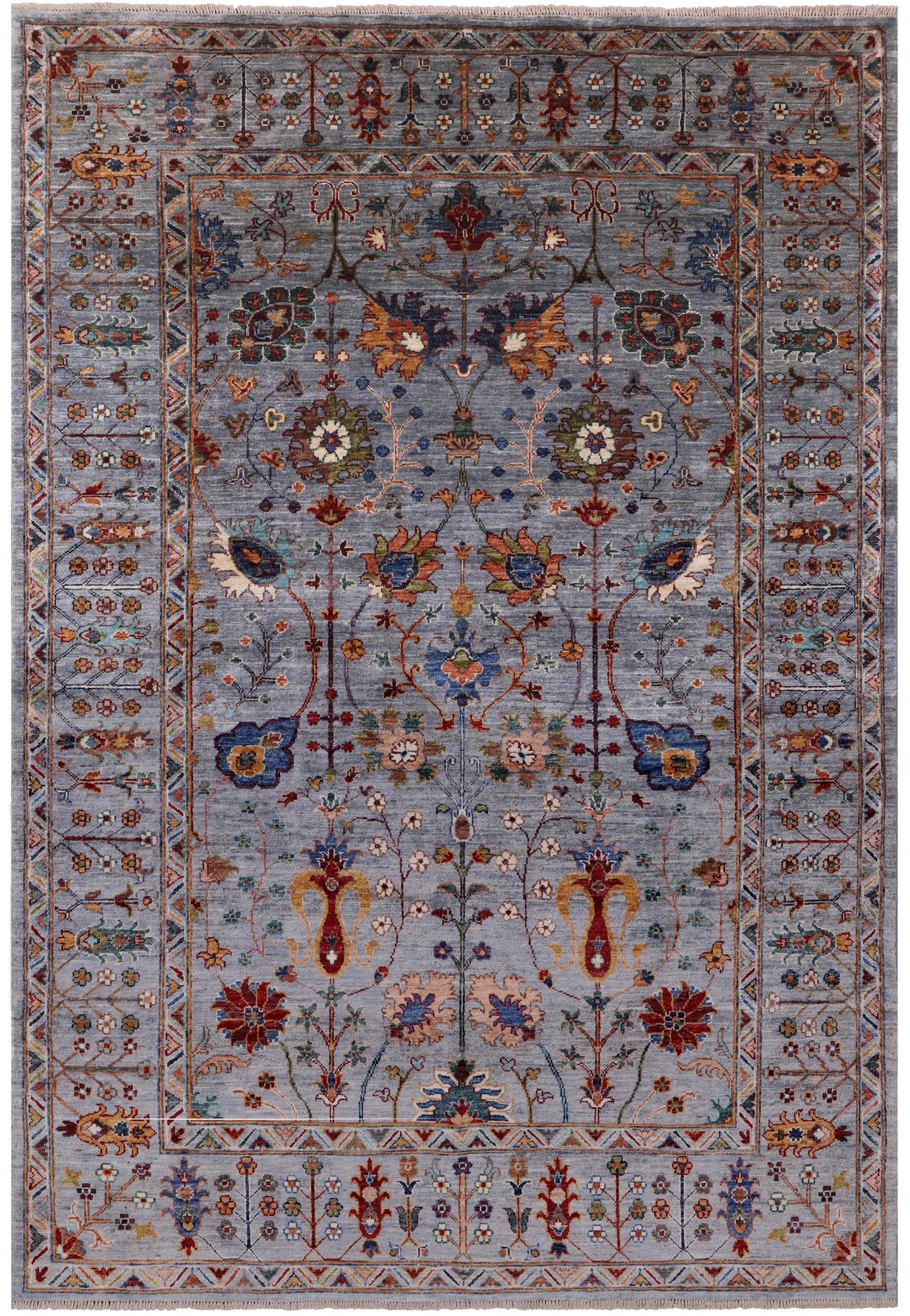 Peshawar Hand Knotted Wool Rug - 5' 6" X 7' 8" - Golden Nile