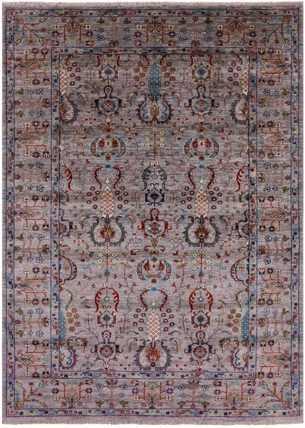 Peshawar Handmade Wool Rug - 5' 11" X 8' 1" - Golden Nile