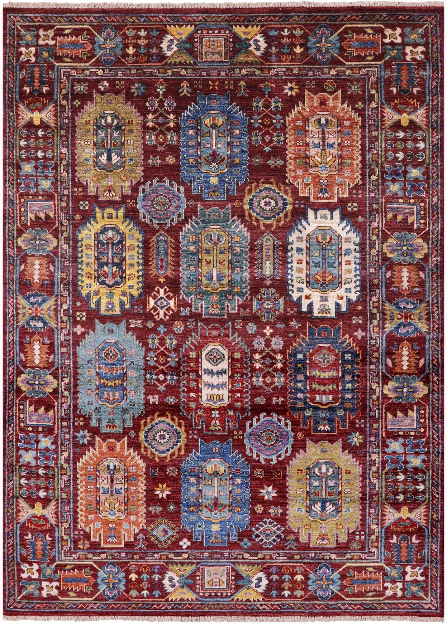 Turkmen Ersari Hand Knotted Wool Rug - 5' 7" X 7' 10" - Golden Nile