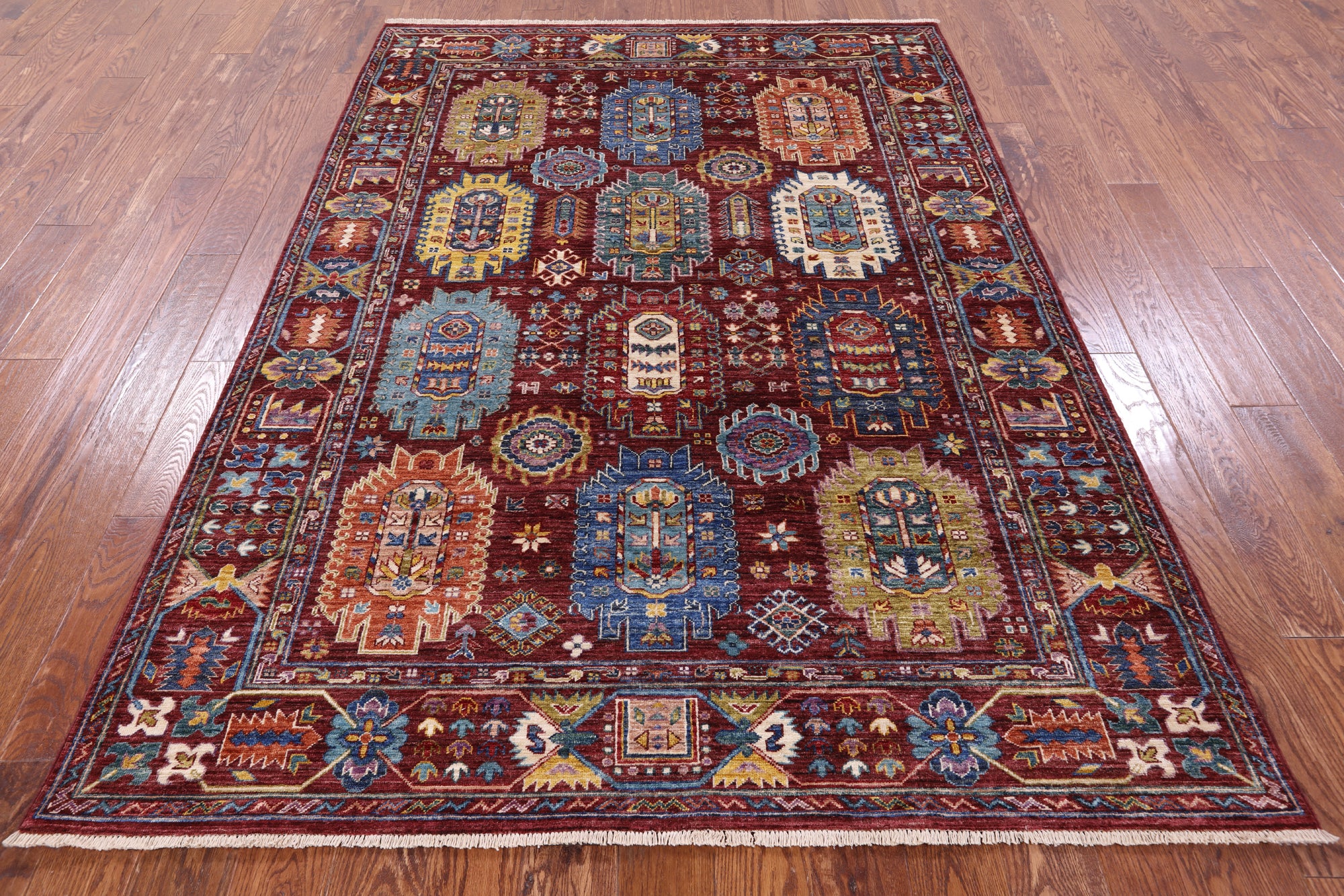 Turkmen Ersari Hand Knotted Wool Rug - 5' 7" X 7' 10" - Golden Nile