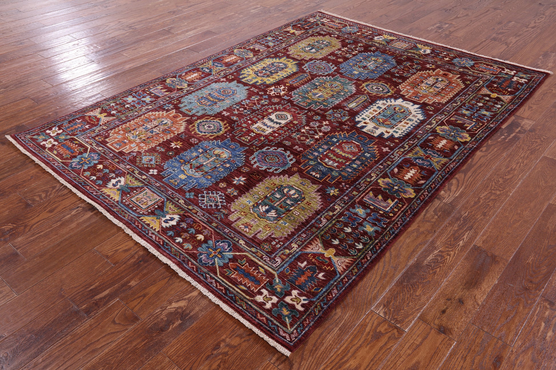 Turkmen Ersari Hand Knotted Wool Rug - 5' 7" X 7' 10" - Golden Nile