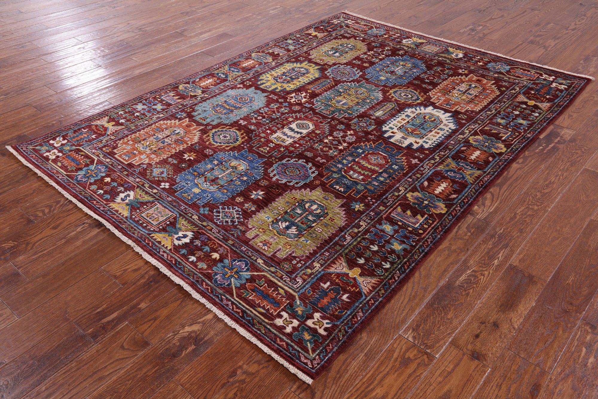 Turkmen Ersari Hand Knotted Wool Rug - 5' 7" X 7' 10" - Golden Nile