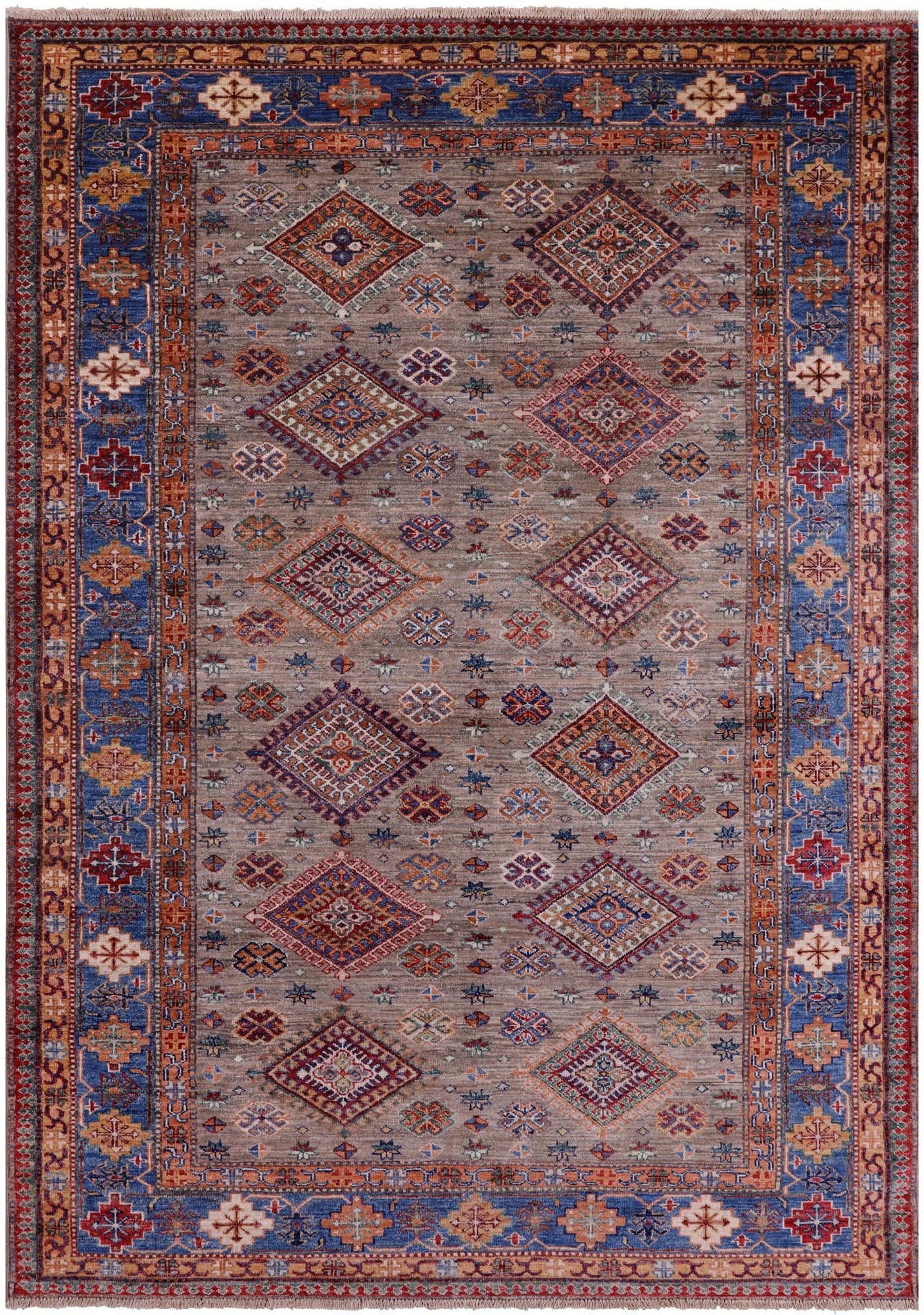 Super Kazak Hand Knotted Wool Rug - 5' 8" X 7' 10" - Golden Nile